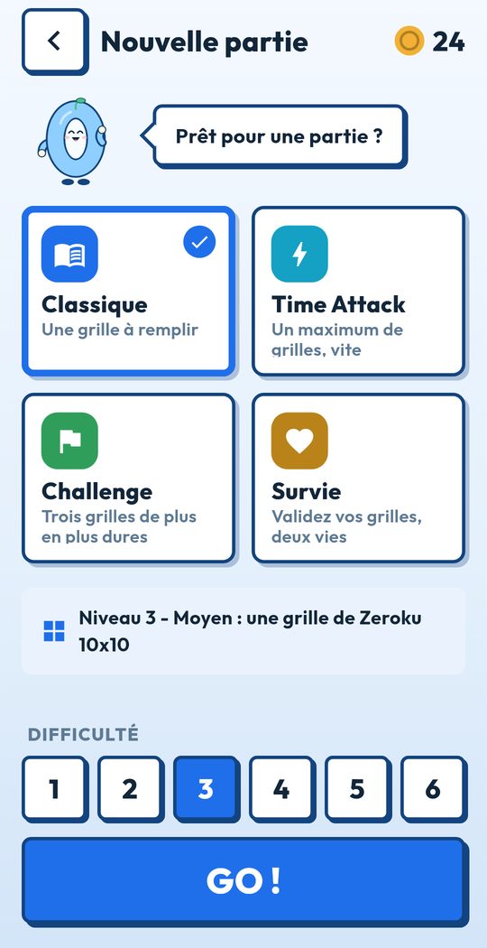 Choix du mode de jeu